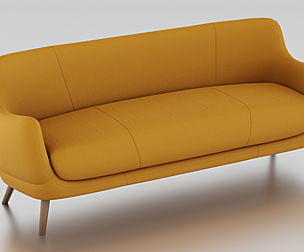 70s Couch - High Quality Low-poly 3D model