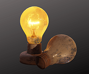 Old Light Bulb with Holder