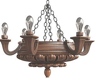 Royal Antique Wooden Chandelier