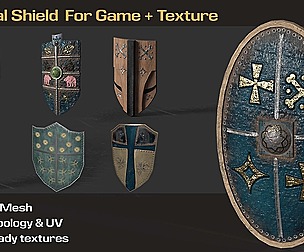 Medieval Shield  Game-Ready+Texture
