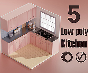 5 Lowpoly Kitchen