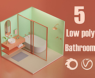 5 Lowpoly Bathroom