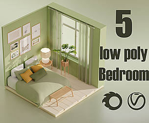 5 Lowpoly Bedroom