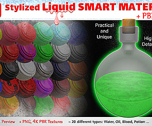 30 Stylized Liquid Smart Materials+PBR Textures