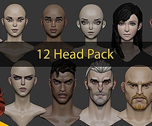 12 Head Stylized Pack