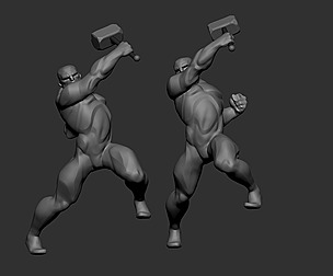 Comic Hero Pose Dinamic Thor Basemesh