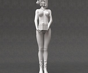 Merry Christmas woman nude 3d printable