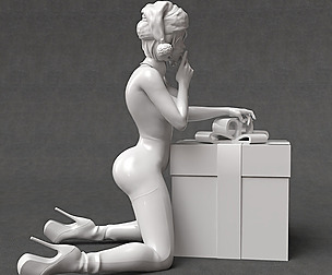 Merry Christmas woman nude 3d printable