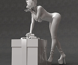Merry Christmas woman nude 3d printable