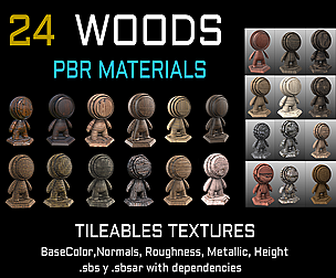 Woods 24 PBR Tileable Textures