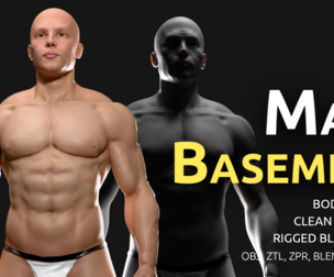 Male Basemesh V2 - with body morphs and rigged files