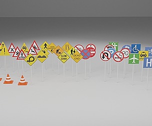 3D traffic signs and cones