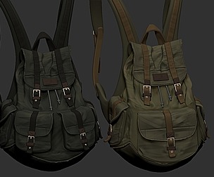 BackPack Militar HighPoly