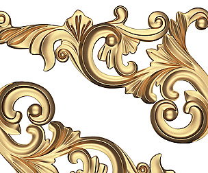Corner Carved Plaster Molding Decoration 05