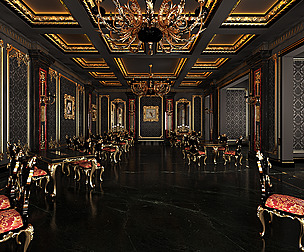 Classic Restaurant Interior Design Black
