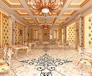 Classic Restaurant Interior Design White