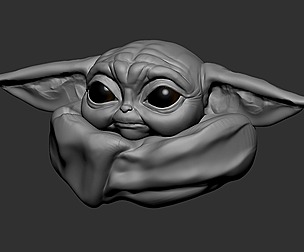 baby yoda head sketch