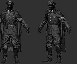 Boss Militar Male Suit Highpoly(No Head)