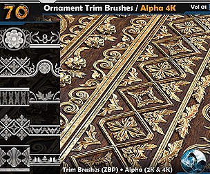 70 Ornament Trim Brushes  Vol 01