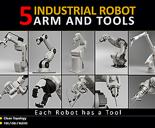 5 INDUSTRIAL ROBOT ARM AND TOOLS