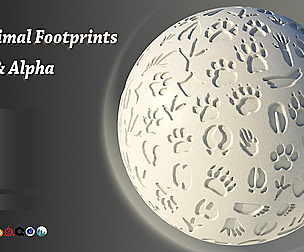 100 Animal Footprints brush & alpha
