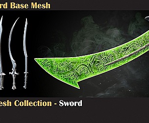 50 Sword Base Mesh - VOL 04 ( Game Ready )