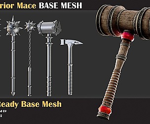 50 Warrior Mace Base Mesh - VOL 02 ( Game Ready )