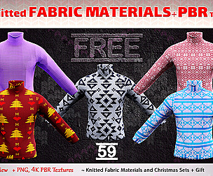 5 Free Knitted Fabric Materials + PBR Textures