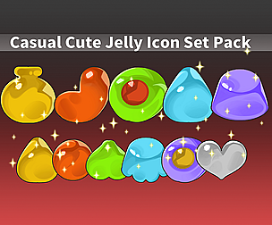Casual Cute Jelly Icon Set Pack