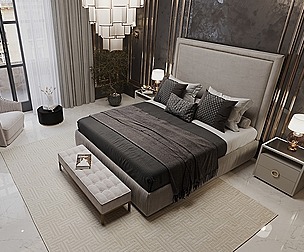 Luxury Bedroom Interior Scene 3D model