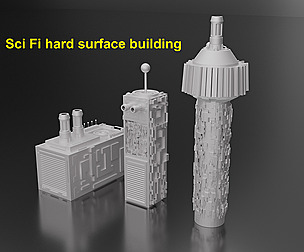 Sci fi hard surface building