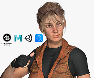 Realistic women modular character female f1
