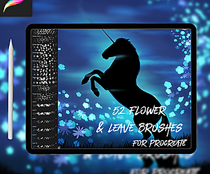 52 Flower and Leave Brushes