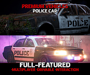 Police Car - Premium - Drivable and Interactable