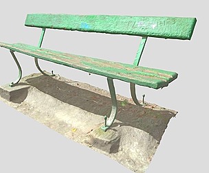 Old bench 3D model Photoscan processed