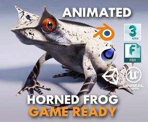 Malayan Horned Frog - Animated