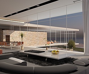 Modern beach villa with interior 3dsmax Vray