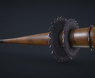 Baseball Bat with Sawblades