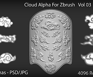 Cloud Alphas For Zbrush - Vol 03