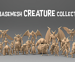 25 Basemesh creature collection