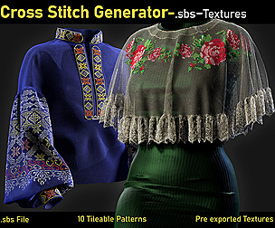 Cross Stitch Generator -SBS+Textures