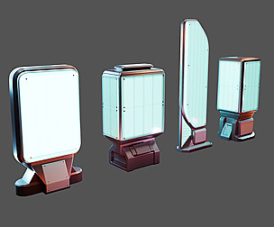 Sci-fi Street Lights set