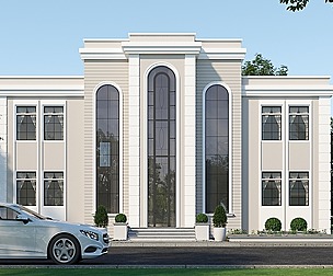 Classic villa corona with 3d grass