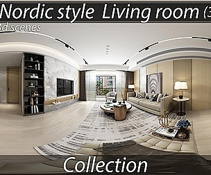 Nordic Serenity: Complete Living Room 3D Scenes for 3ds Max (V-Ray & Corona Ready)