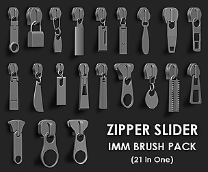 Zipper Slider IMM Brush Pack 21 in One