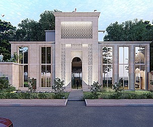 Classic villa Revit and Lumion with 3d grass
