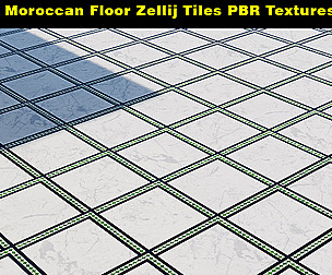 PBR Moroccan Zellij Floor Tiles Texture