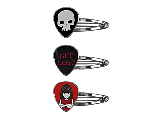 Hair snap clips red color girl 3 style v1