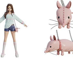 Cute pink bag v14 no character