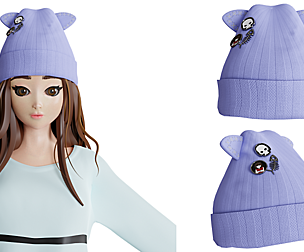 knitting cute blue hat v5
